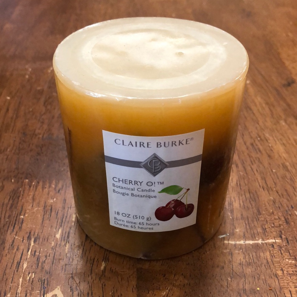 CANDLES WITH FAKE CHERRIES AND LEAVES